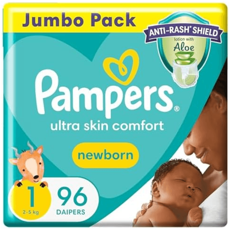 New Baby Dry Nappies Jumbo Pack Size (1x96s)