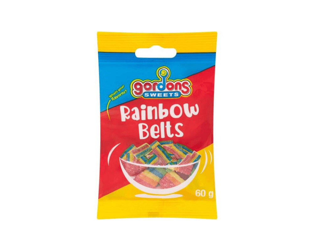 Gordons Sweets Rainbow Belts (24x60g)